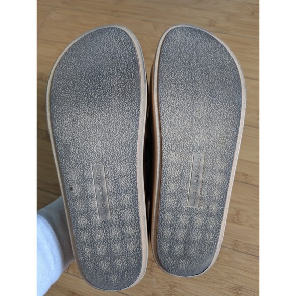 Lucky Brand Womens Sz 9 Platform Wedge Leather Woven Sandals Dikona Beige Taupe - Picture 6 of 8